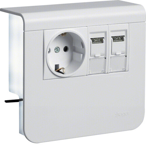 SKIRTING OUTLET TEHALIT.SL SL20055 SO+2XRJ45 CAT6A WHITE