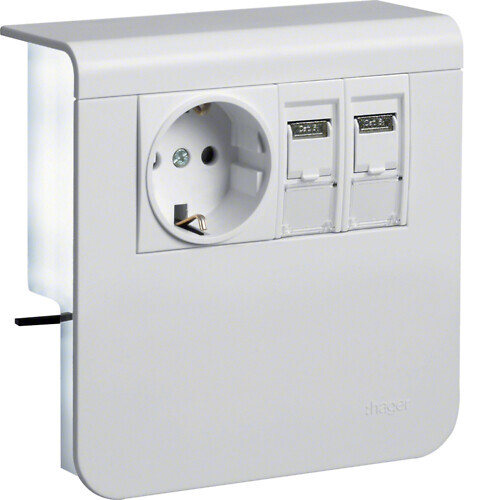SKIRTING OUTLET TEHALIT.SL SL20080 SO+2XRJ45 CAT6A WHITE