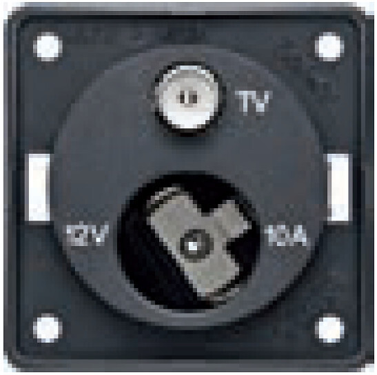 hager Kraftuttag integro flow 1ap/10a/12v +tv iec ant