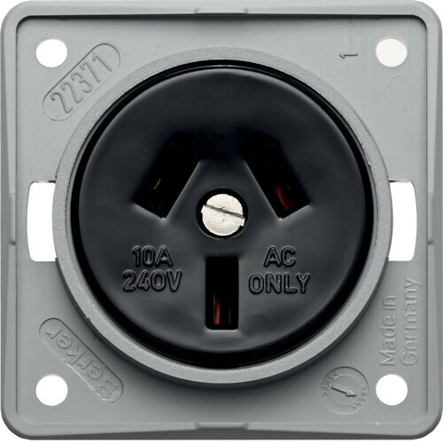 hager Kraftuttag integro flow 1aus/10a/250v ukr grå
