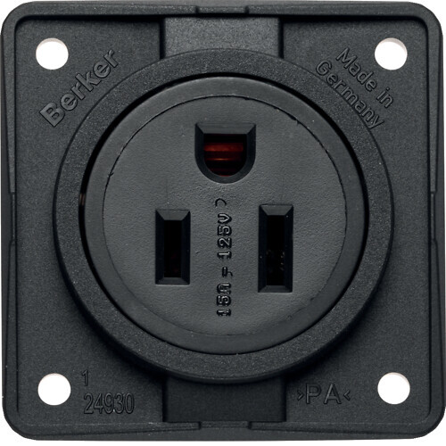 hager Socket outlet integro flow 15a/125v nema5-15r us/can blac