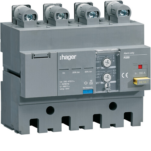 hager Rcd block p250 4p 160a 0.03-6a alarm