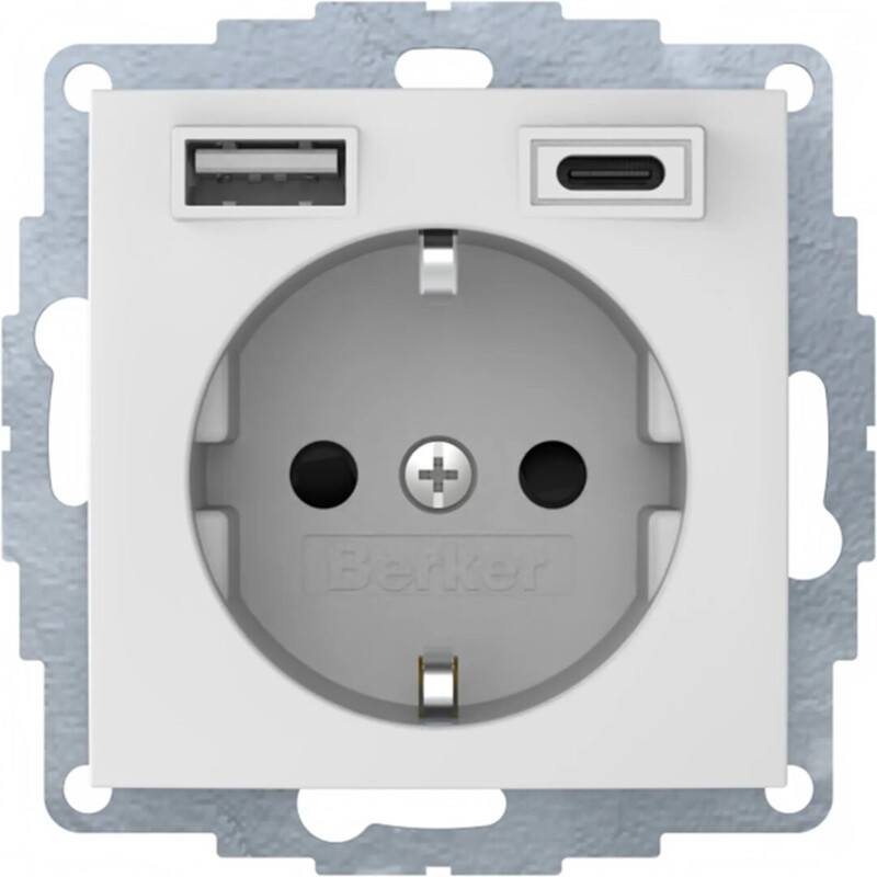 hager Socket outlet s.1 1s/16a/ip20 usb a+c ukj white