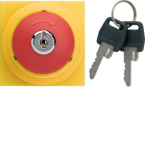 hager Duct push button gallery wxf610 10a/250v w. key rd/ye