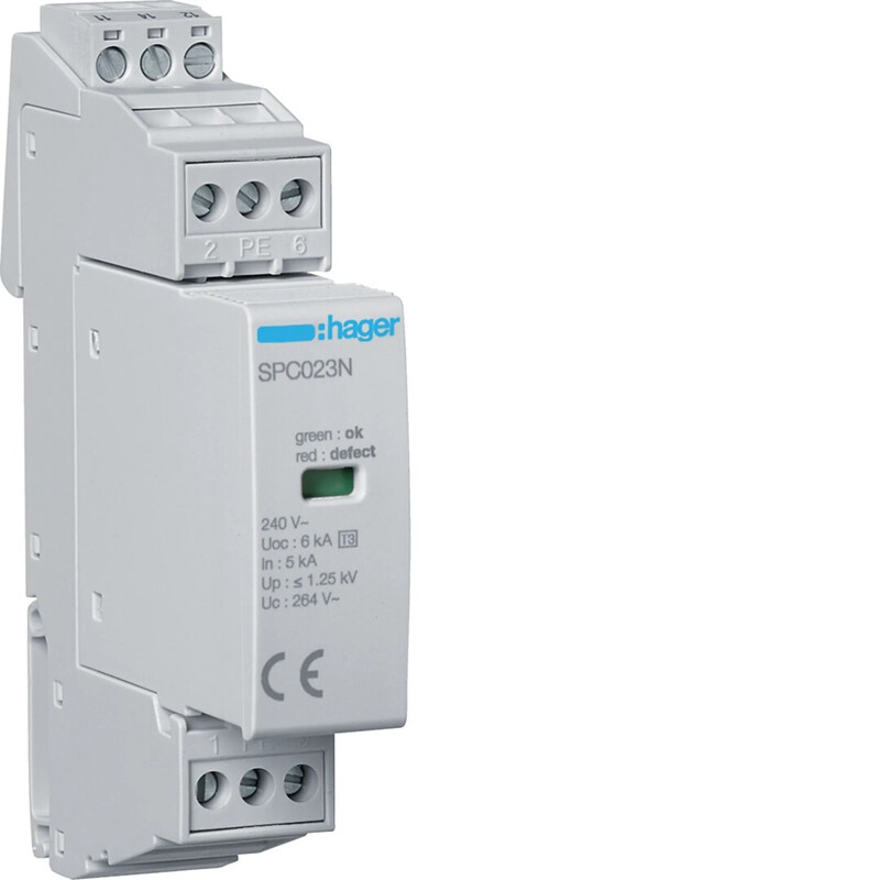 ÖVERSPÄNNINGSSKYDD SPC203N 2P T3 1.25KV 5KA AL.