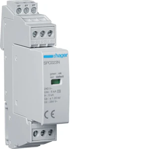 hager Överspänningsskydd spc203n 2p t3 1.25kv 5ka al.
