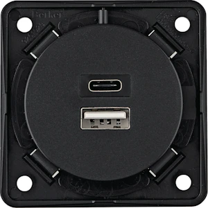 hager Socket-outlet integro flow 2usb/3a/230v a+c ur anthracite
