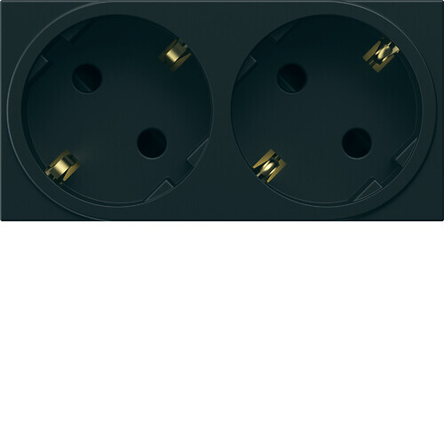 hager Trunking socket outlet gallery wxf472 2s/16a/250v 4m qc blck