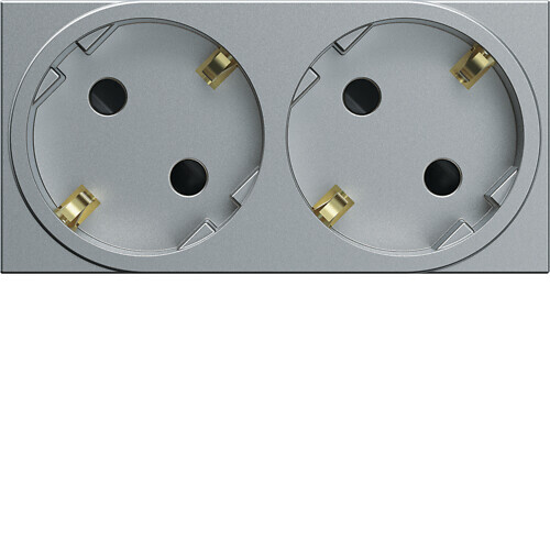 hager Uttag gallery wxf472 2s/16a/250v 4m qc alu