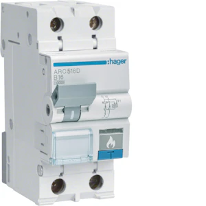 hager Arc fault detection device arc513d 1p+n b-13a 10ka 2m
