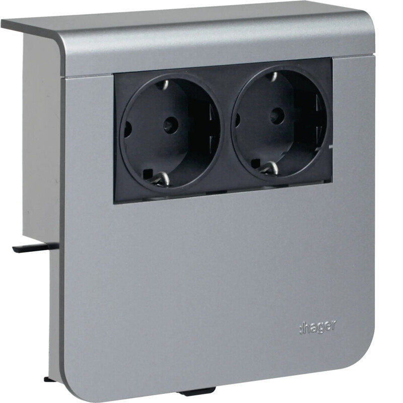 SOCKET OUTLET PLINTH SL20080 2-F ALU