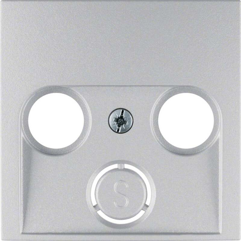 hager Centre plate ant. outlet tv+r(+sat) alu