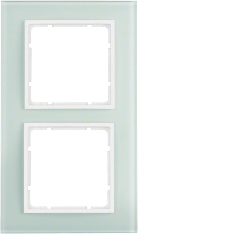 hager Frame 2f flat white-glass/white