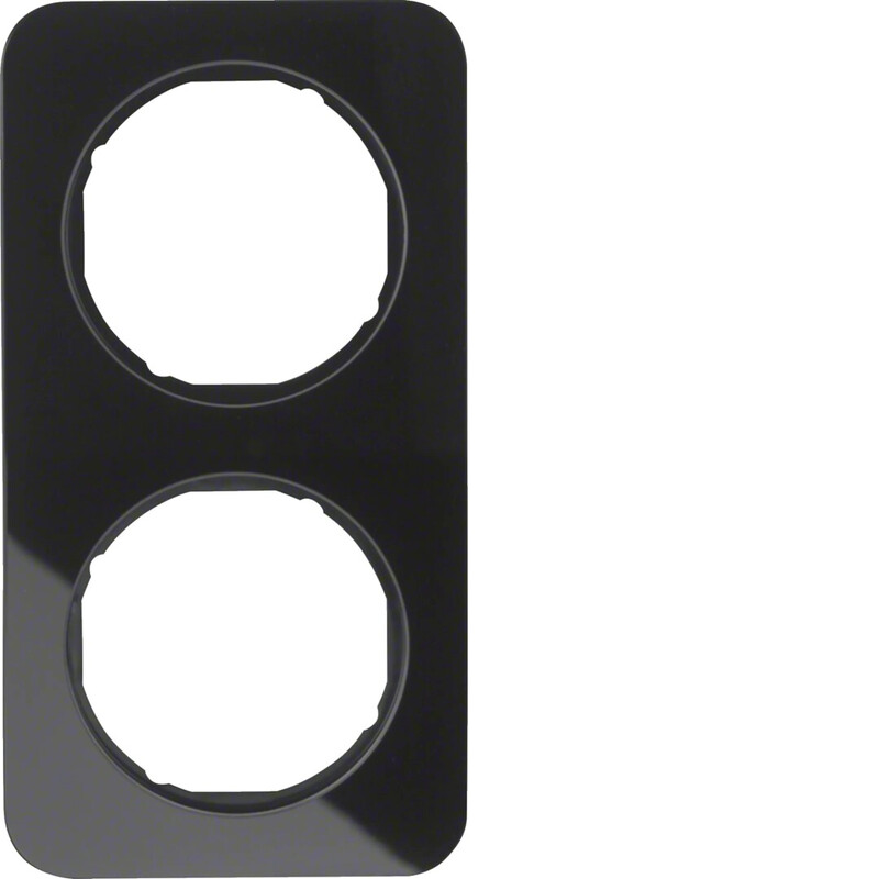 hager Frame 2f black glass
