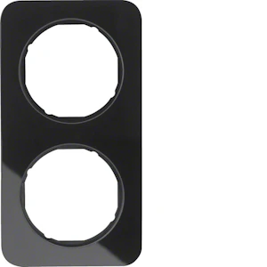 hager Frame 2f black glass