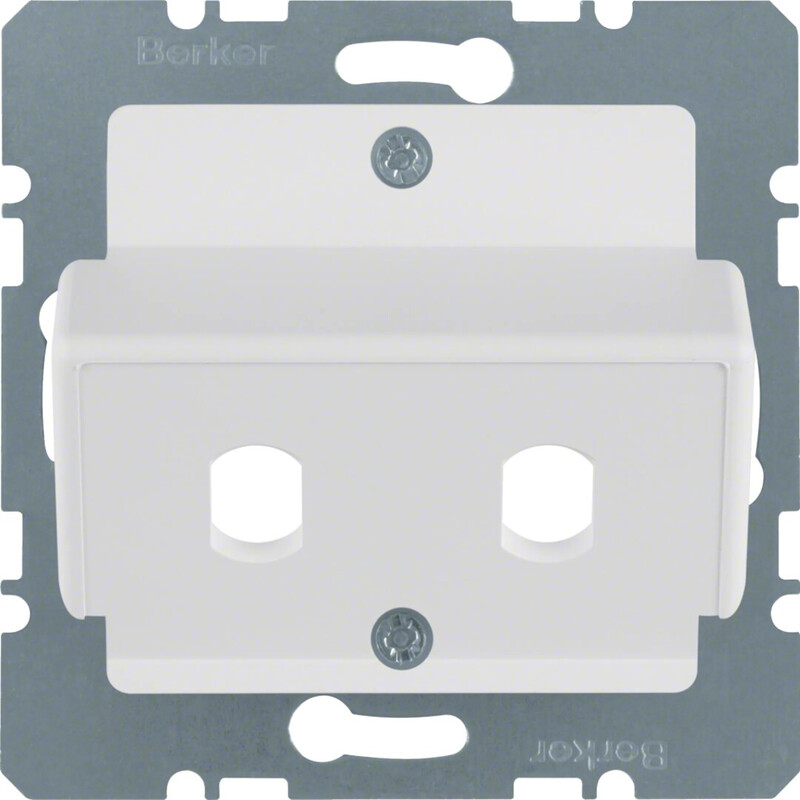 hager Centre plate 2xst simplex wo.mod. white