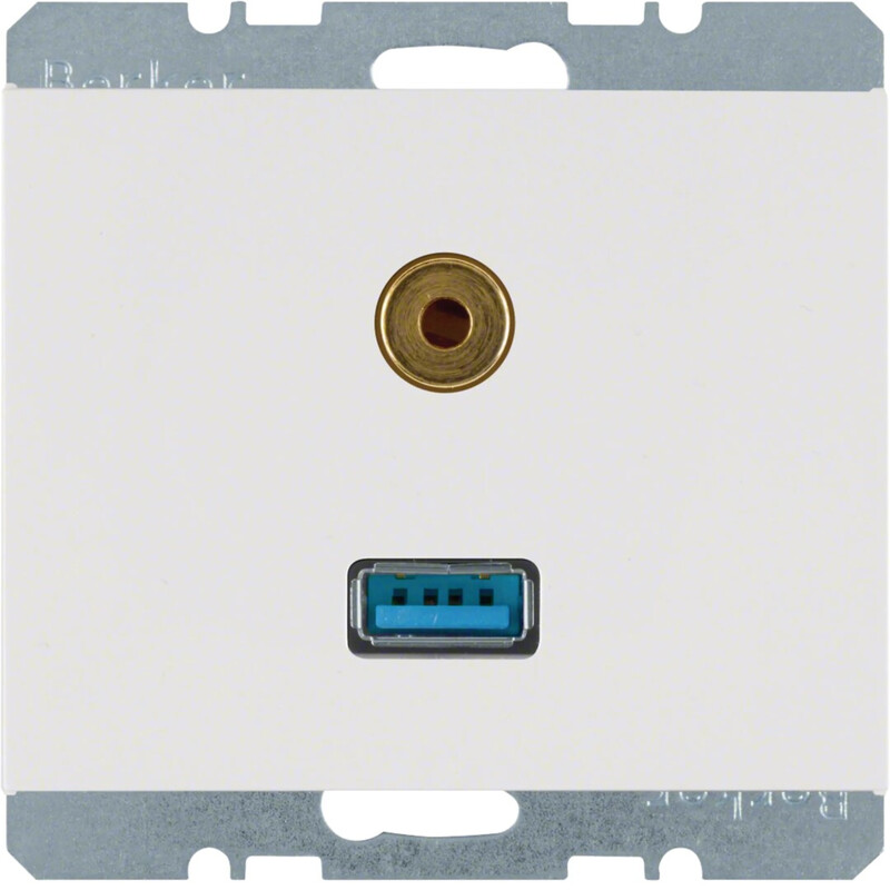 hager Vdi outlet usb/3.5mm audio uk white
