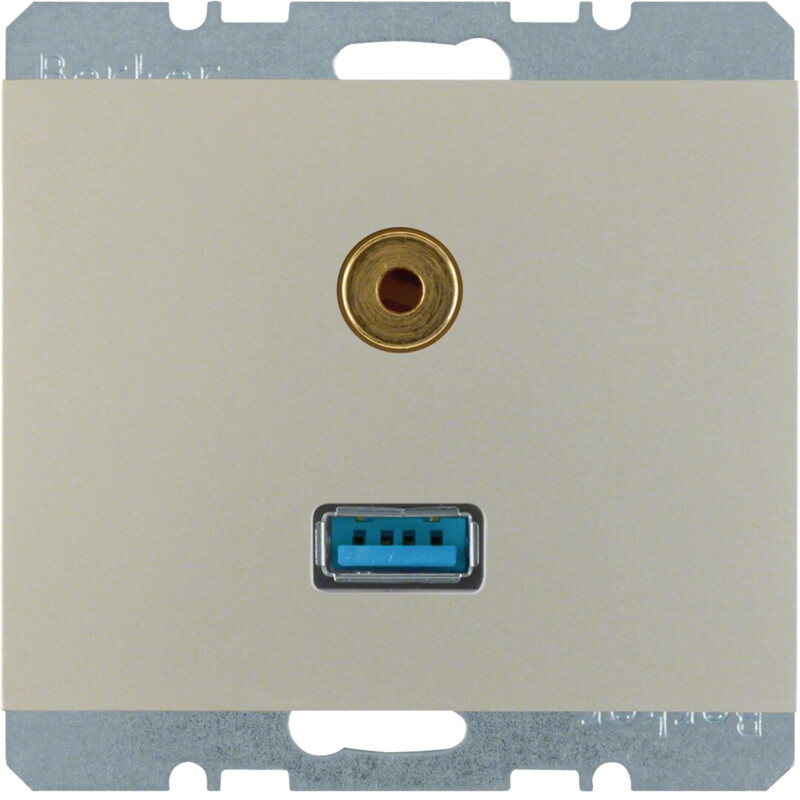 AV-RASIA HAGER USB/3.5MM AUDIO UK RST
