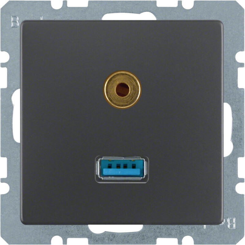 AV-RASIA HAGER USB/3.5MM AUDIO UK ANT