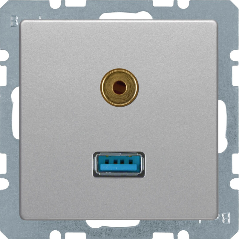 hager Av-rasia hager usb/3.5mm audio uk alu