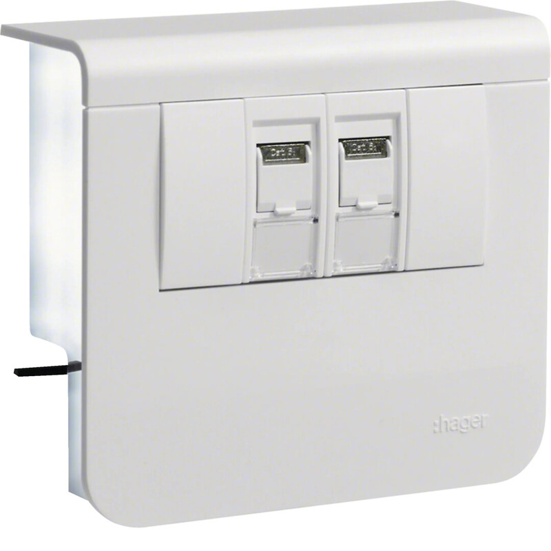 SKIRTING OUTLET TEHALIT.SL SL20055 2XRJ45 CAT6A WHITE