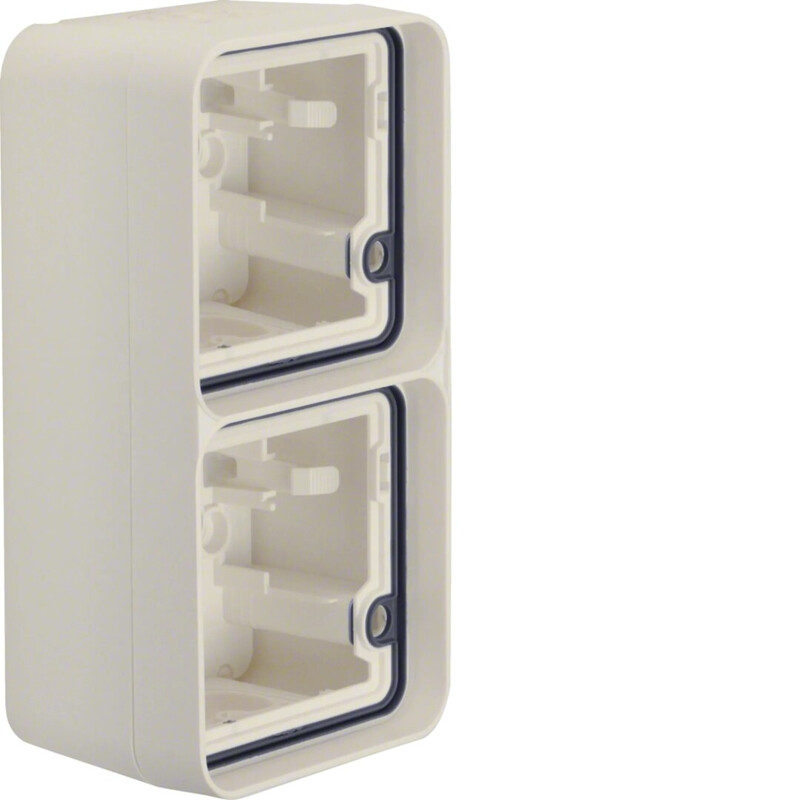 SUFACE MOUNTING BOX 2-F. W.1-DEV. VERT WHITE
