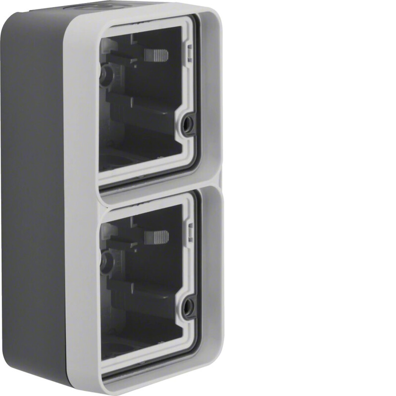 SUFACE MOUNTING BOX 2-F. W.1-DEV. VERT GRAY