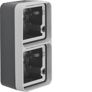 hager Suface mounting box 2-f. w.1-dev. vert gray