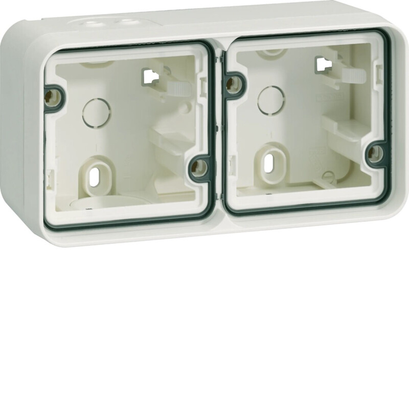SUFACE MOUNTING BOX 2-F. W.1-DEV. HORIZ 2OL WHITE