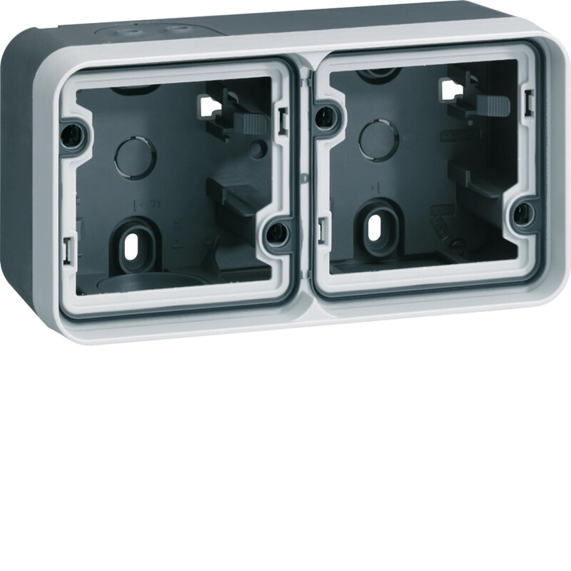 SUFACE MOUNTING BOX 2-F. W.1-DEV. HORIZ 2OL GRAY
