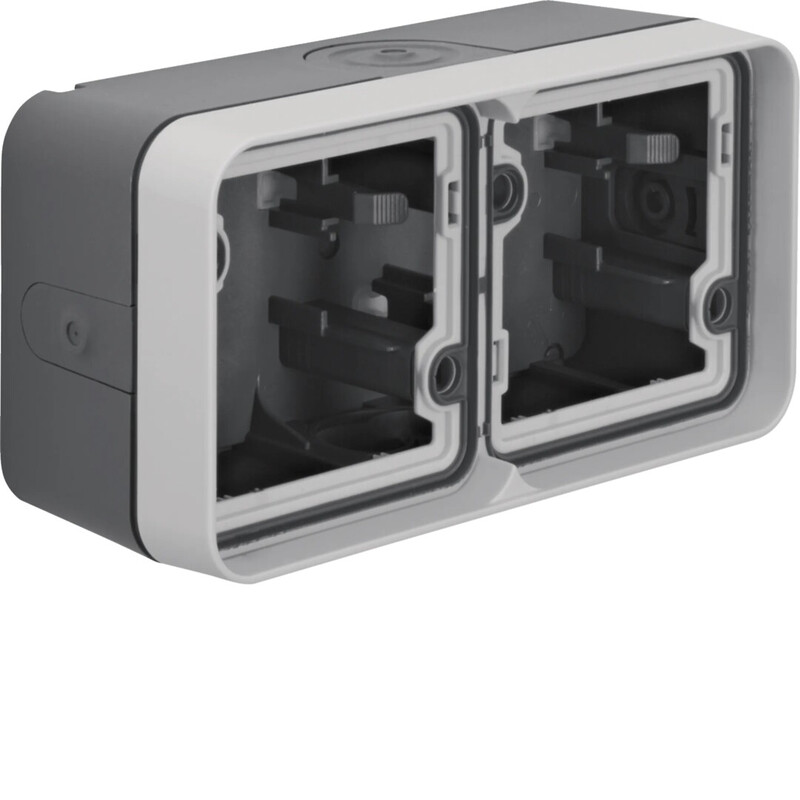 SUFACE MOUNTING BOX 2-F. W.1-DEV. HORIZ 4OL GRAY