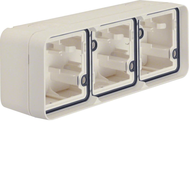 SUFACE MOUNTING BOX 3-F. W.1-DEV. HORIZ WHITE