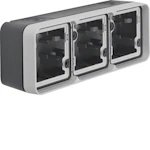 SUFACE MOUNTING BOX 3-F. W.1-DEV. HORIZ GRAY