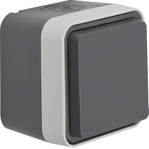 hager Socket outlet 1s/16a/ip55 ppj gray