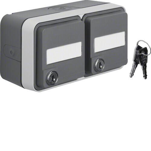 SOCKET OUTLET 2S/16A/IP55 KL/MS PPJ GRAY