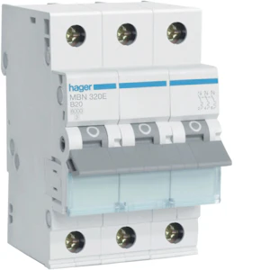 hager Automatsäkring mbn320e 3x20a b-karakt. 6ka
