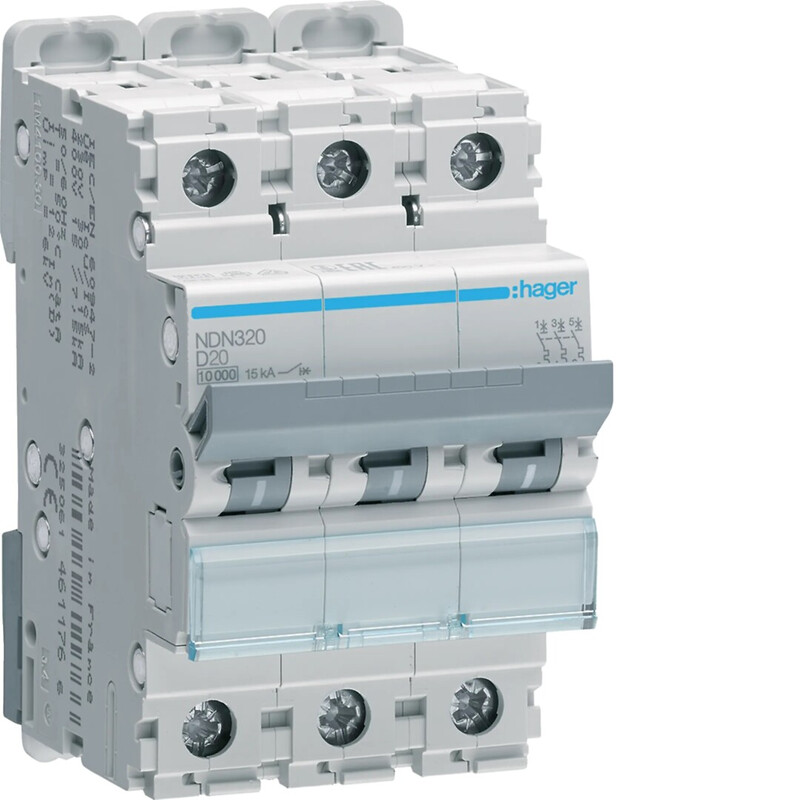 MINIBRYTARE IND D-KAR 10KA 20A 3-