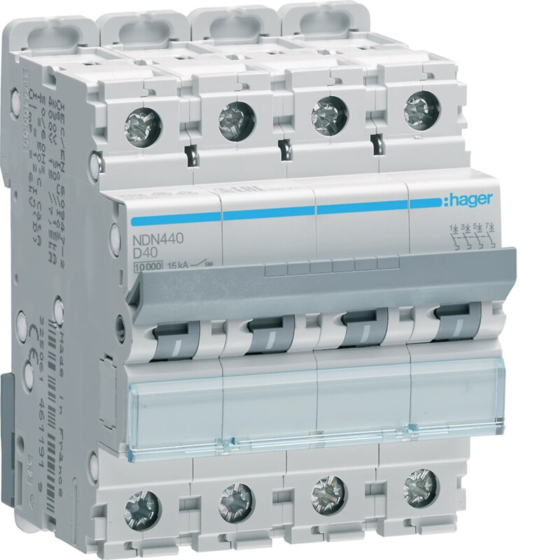 AUTOMATSÄKRING NDN440 4X40A D-KURV 10KA