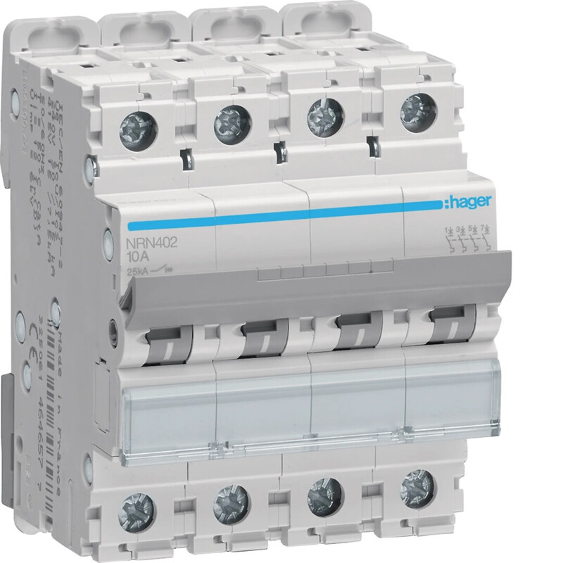 hager Automatsäkring nrn402 4x2a kurv c 25ka