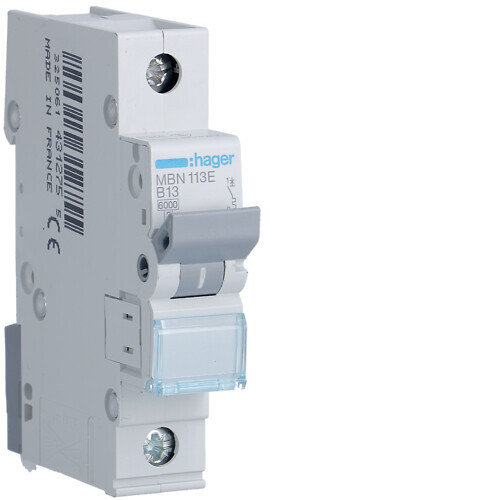 hager Dvärgbrytare mbn113e 1x13a kurv b 6ka