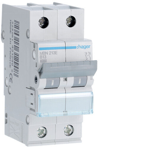 hager Dvärgbrytare mbn213e 2x13a kurv b 6ka