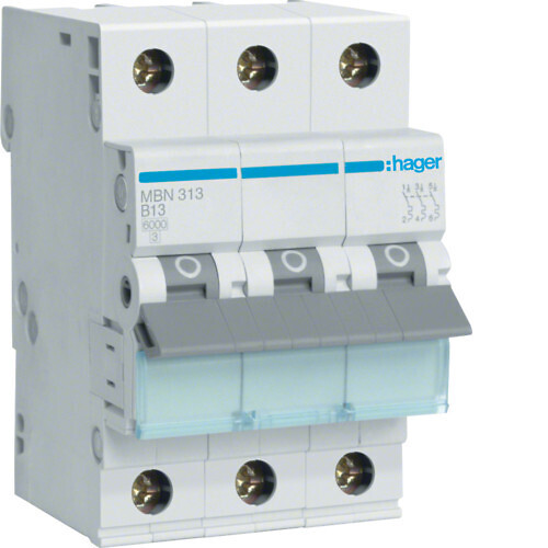 hager Dvärgbrytare mbn313e 3x13a kurv b 6ka