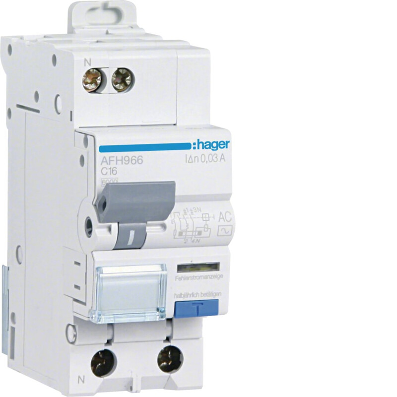 hager Rcbo afh966 2x16a 300ma a-hi c-curv
