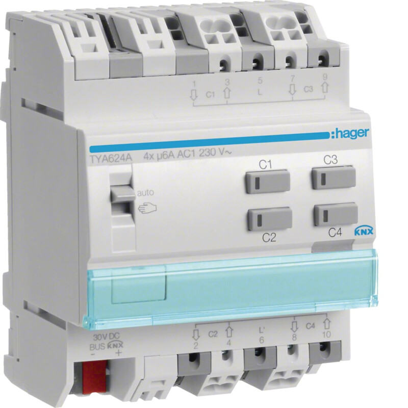 hager Utgångsenhet knx tya624a 4x6a 230vac v din