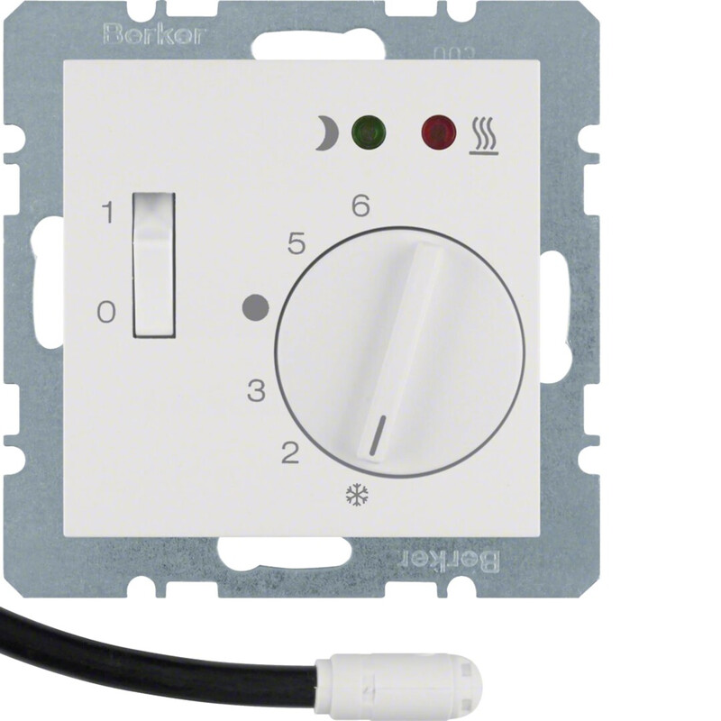 hager Thermostat underfl.heating 5/30 1no 10a sw/sl white