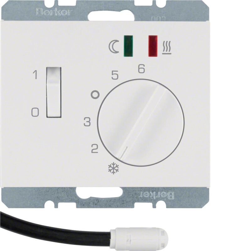 hager Thermostat underfl.heating 5/30 1no 10a sw/sl white