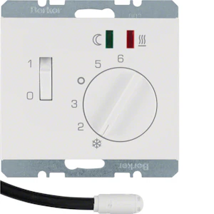 hager Thermostat underfl.heating 5/30 1no 10a sw/sl white