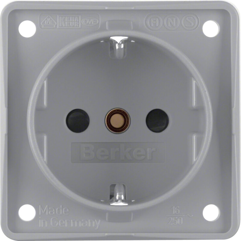 hager Socket outlet 1s/16a/230vac ur gray