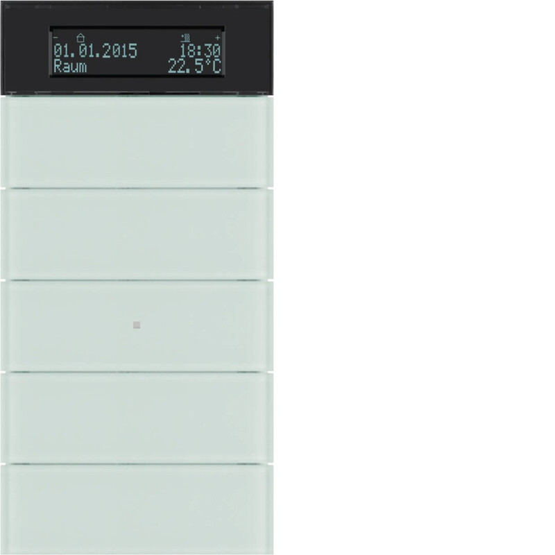 PUSH-BUTTON KNX 5F THER. GLASS WHITE