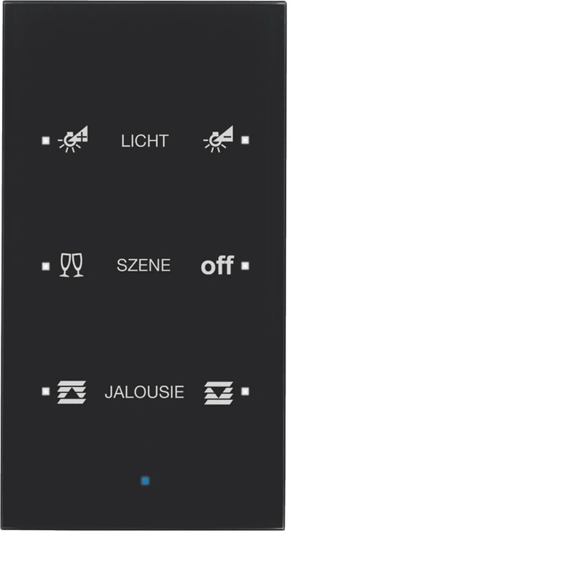 hager Tryckknapp knx 3f komf. op. glas svart